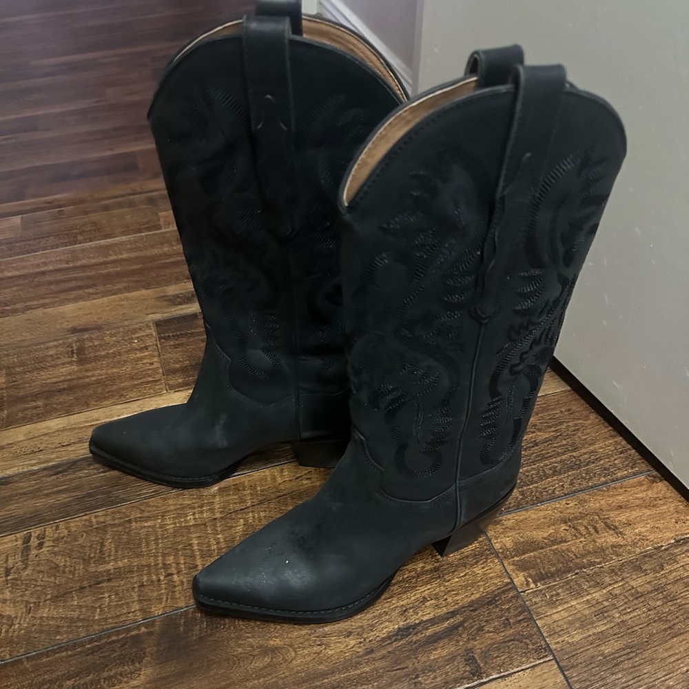 Jeffery Campbell black washed cowboy boots worn only once